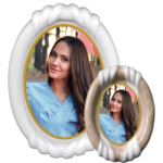 Fotoporcellana Ovale Bordo Rilievo Largo Decoro