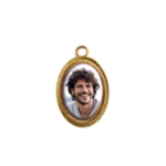 Miniatura Con Montatura Ovale Oro Ricamato