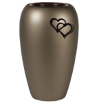 Vaso Aurora Grigio Kaki Cuore Applicato
