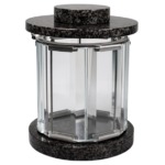 Portacero in Cristallo e Ceramica Marmorizzato